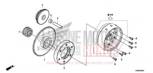 EMBRAYAGE DE DEMARRAGE MSX125D de 2013